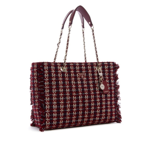 New GUESS Cessily Tweed Tote/Bag - Picture 5 of 7